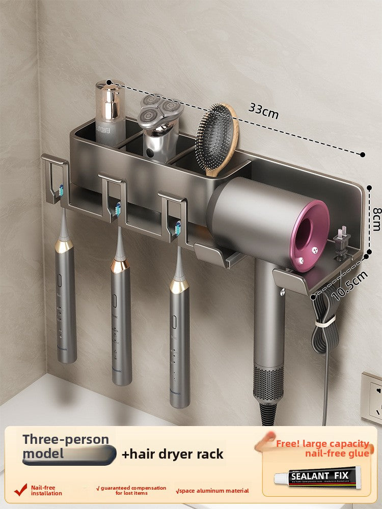 VanityStream | Toothbrush and Hair Dryer Holder