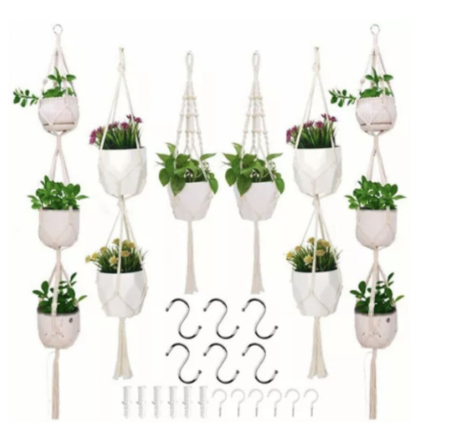 The Willow-Weave Set | Hanging Plant Basket Set