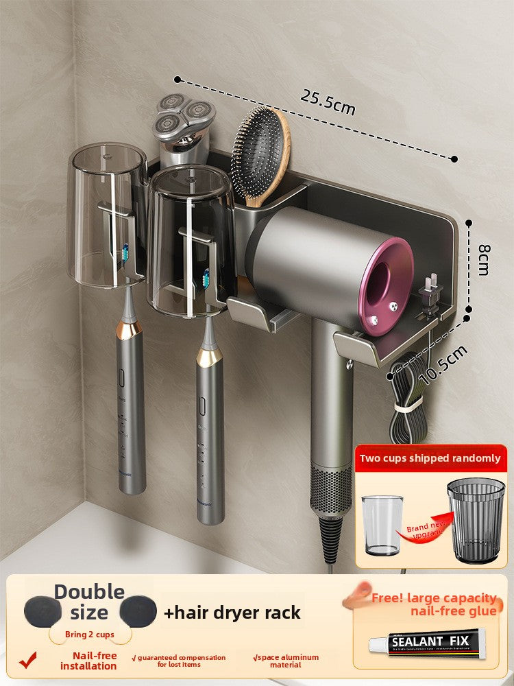 VanityStream | Toothbrush and Hair Dryer Holder