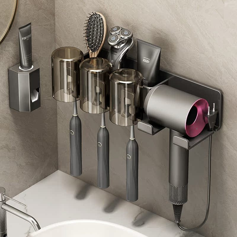VanityStream | Toothbrush and Hair Dryer Holder